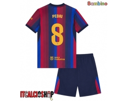 Barcelona Pedri Gonzalez #8 Prima Maglia Bambino 2026-27 Manica Corta (+ Pantaloni corti)